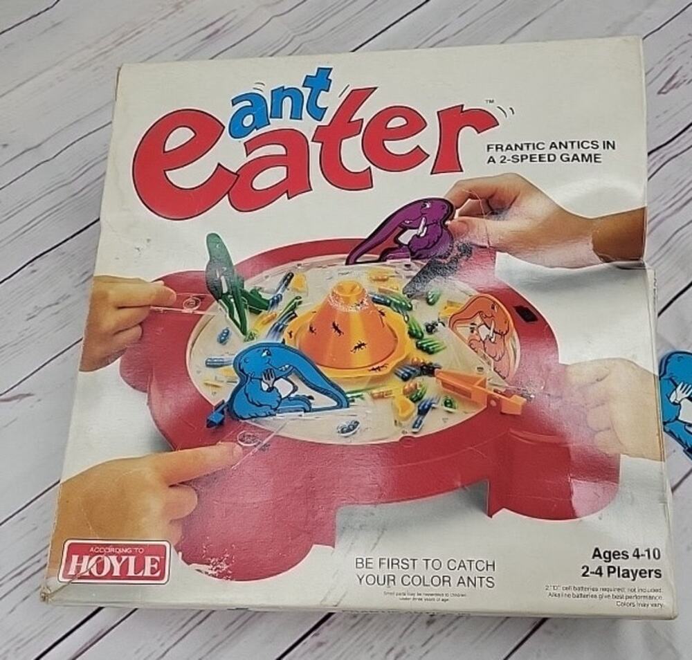 Vintage 1987 Hoyle Ant Eater Game Tolmer Incomplete Box Damage Crack